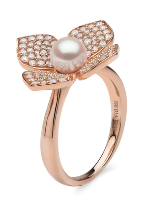 Yoko London 18kt rose gold Petal Akoya pearl and diamond ring