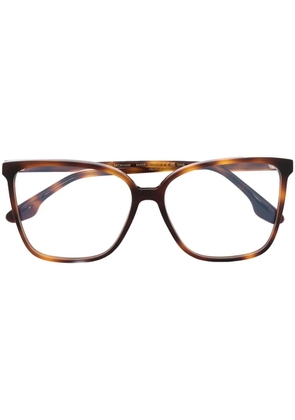 Victoria Beckham Eyewear squared tortoiseshell-frame glasses - Brown