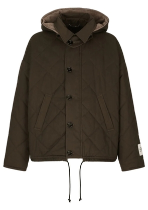 Dolce & Gabbana diamond-quilt padded jacket - Brown