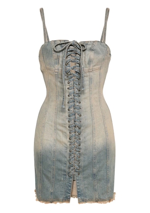 MISBHV Lara lace-up denim dress - Blue