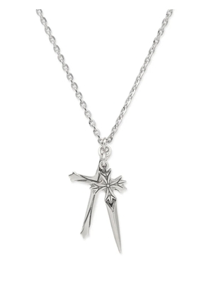 Emanuele Bicocchi large Pugnale+Cross necklace - Silver
