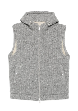 Eleventy hooded ribbed gilet - Grey