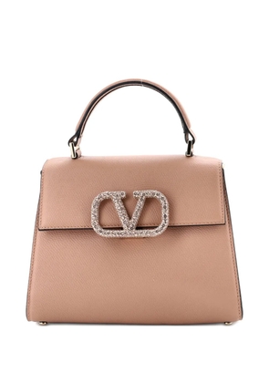 Valentino Garavani Pre-Owned VSling Top Handle Bag Leather with Crystal Detail Small shoulder bag - Neutrals