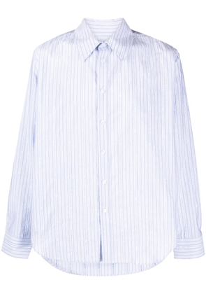 Martine Rose striped logo-print cotton shirt - Blue