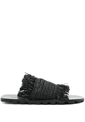 JIL SANDER+ raffia sandals - Black