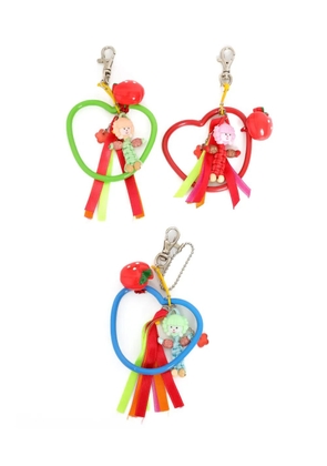 Amir Slama Bijoux heart-motif keychain (pack of three) - Red