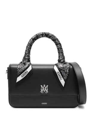 AMIRI bandana-trimmed leather handbag - Black