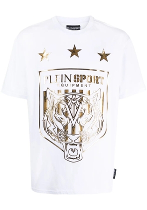Plein Sport Tiger-print short-sleeve T-shirt - White