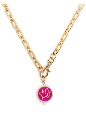 Martha Calvo smile-face motif chain-link necklace - Gold
