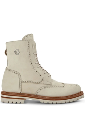 Philipp Plein Nubuck leather boots - Neutrals