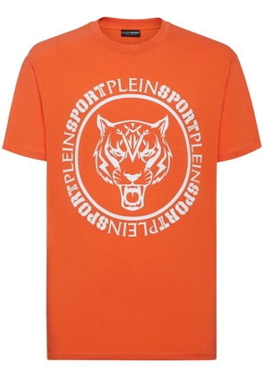 Plein Sport Carbon Tiger-print cotton T-shirt - Orange