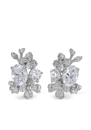 Anabela Chan 18kt white gold Posy diamond stud earrings - Silver
