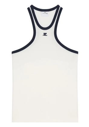 Courrèges contrasting-trim scuba tank top - White