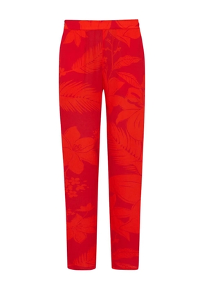 Vilebrequin flower-pattern trousers - Red