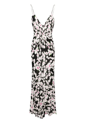 MSGM floral-print crepe maxi dress - Black