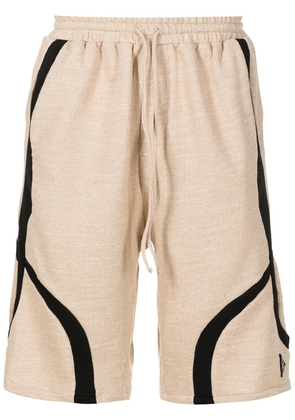 Amir Slama two-tone cotton shorts - Brown