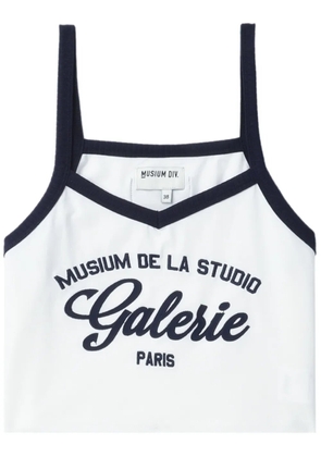 Musium Div. logo-embroidered cropped tank top - White