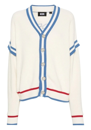 GCDS logo-patch cotton cardigan - White