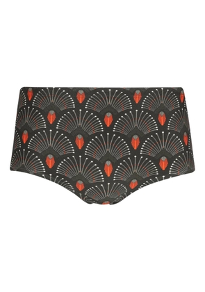 Lygia & Nanny geometric-print swim briefs - Brown