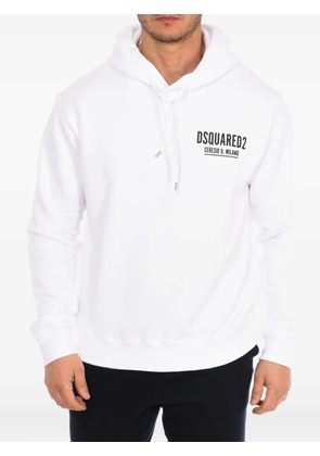 DSQUARED2 logo-print hoodie - White