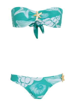 Amir Slama x Jade Picon shell-print bikini - Blue