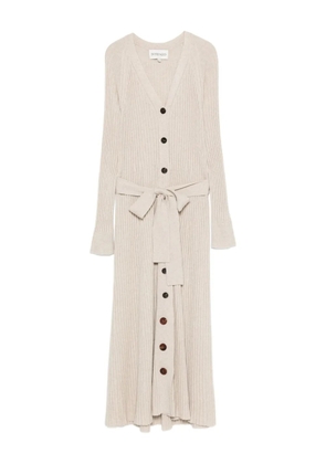 BOMPARD ribbed buttoned maxi dress - Neutrals