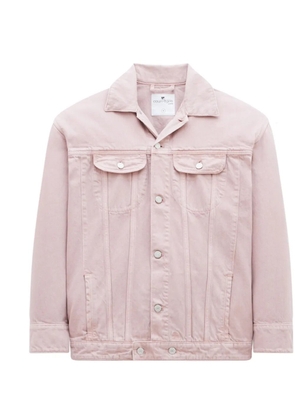 Courrèges notched-collar cotton denim jacket - Pink