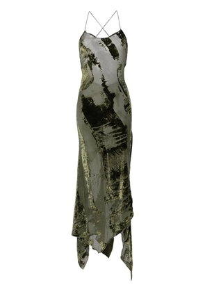 Roberto Cavalli velvet devoré maxi dress - Green