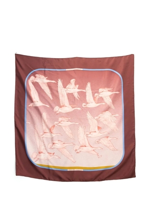 Hermès Pre-Owned 1970s Oiseaux Migrateurs silk scarf - Pink