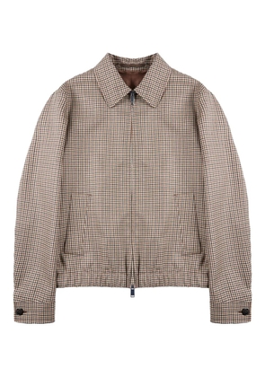Incotex checked zip-up bomber jacket - Brown