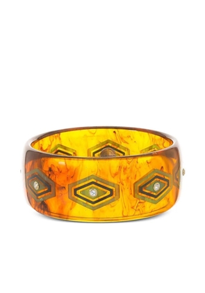 Mark Davis 18K yellow gold sapphire bakelite bangle bracelet