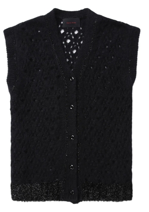 Simone Rocha pointelle-knit cardigan - Black