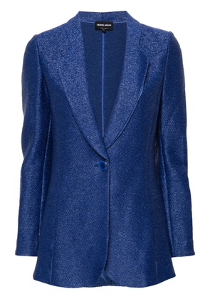 Giorgio Armani patterned-jacquard blazer - Blue