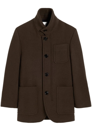 AMI Paris high-neck wool coat - Brown