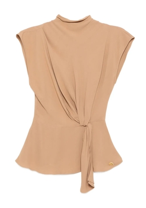 Karl Lagerfeld fluid short-sleeved knit blouse - Neutrals