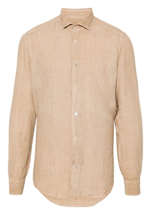Eleventy mélange poplin linen shirt - Neutrals
