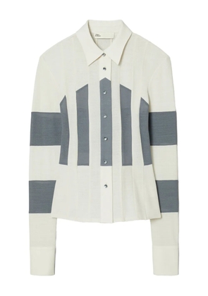 Tory Burch striped button-up shirt - White