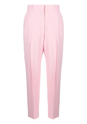 Alexander McQueen pleated high-rise tailored trousers - Pink