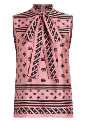 Dolce & Gabbana DNA logo-print blouse - Pink