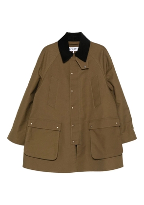 LOEWE corduroy-collar jacket - Brown