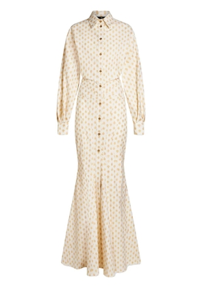 ETRO patterned-jacquard mermaid gown - White