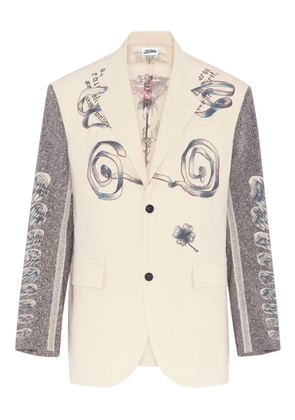 Jean Paul Gaultier Multi-Tattoo printd blazer - Neutrals
