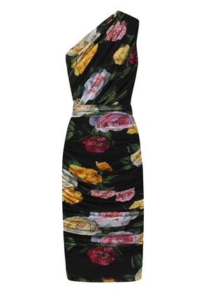 Dolce & Gabbana floral-print midi dress - Black