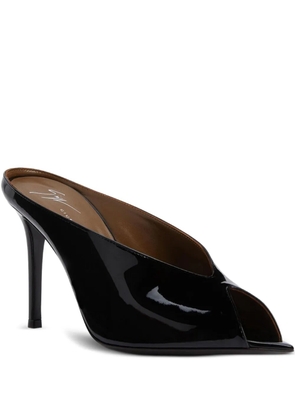 Giuseppe Zanotti 90mm Intriigo pointed-toe patent leather sandals - Black