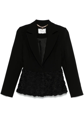 NISSA flower-appliqué blazer - Black