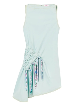 PUCCI Vivara-print ruched minidress - Blue