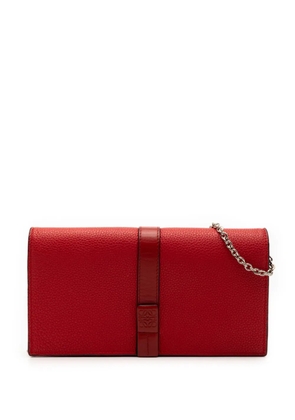 Loewe Pre-Owned 2018 Pebbled Calfskin Wallet on Chain crossbody bag - Red