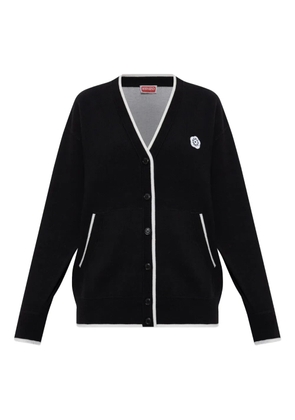 Kenzo appliqué trimmed cardigan - Black