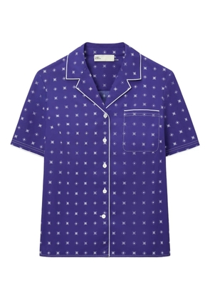 Tory Burch camp collar patterned shirt - Blue