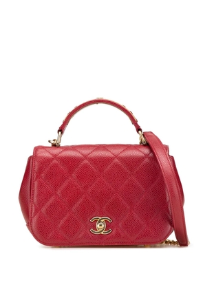 CHANEL Pre-Owned 2017-2018 Mini Quilted Caviar Carry Around Flap satchel - Red